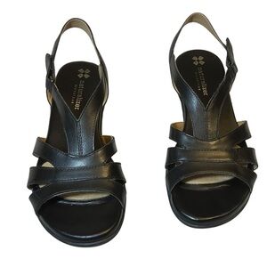 Naturalized Neina Black Leather Women's Sandals 7.5